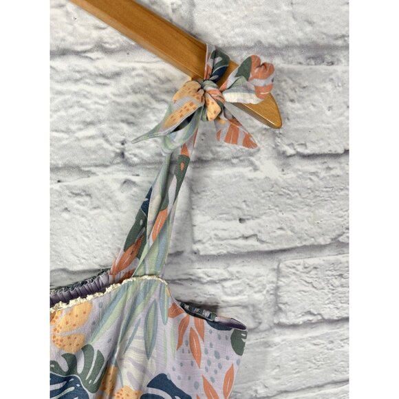 LAUREN CONRAD Women's Lavender Tie Strap Botanical Dress Small - Picture 4 of 6
